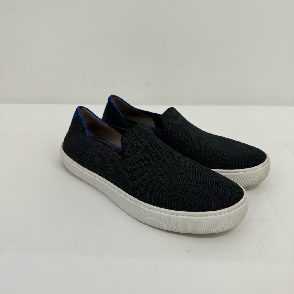 ROTHY'S US 7 THE SNEAKER BLACK BLUE SLIP ON LUXURY SNEAKERS SHOES